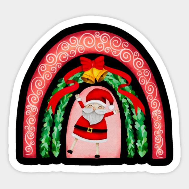 Rainbow Christmas Sticker by TeesByKimchi